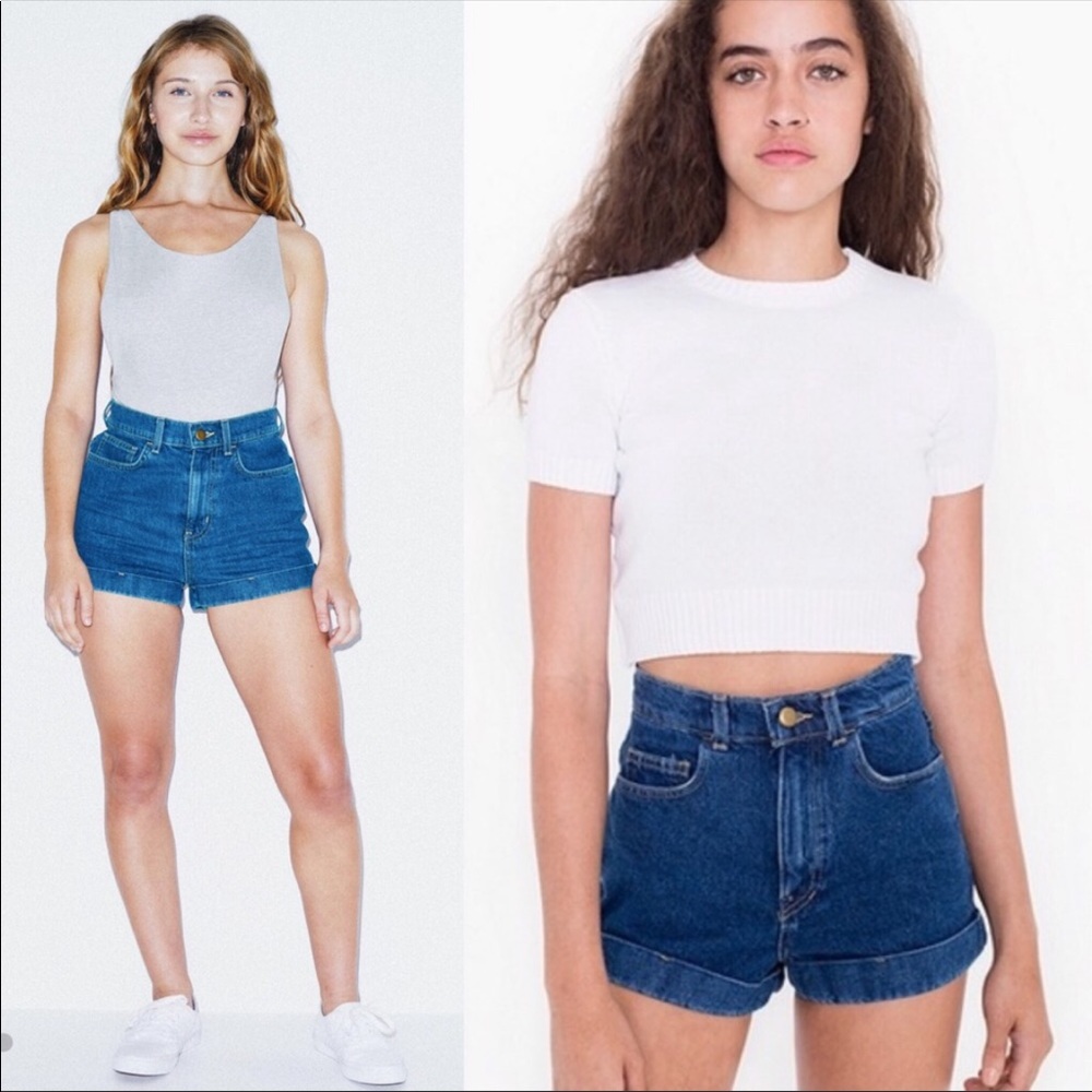 American Apparel denim high waisted shorts